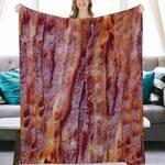 Realistic Bacon Strips Throw Blanket
