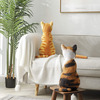 Realistic Cat Silhouette Throw Pillow