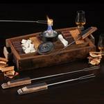 Reclaimed Bourbon Barrel S'mores Roasting Station