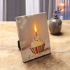 Recordable Message Birthday Cupcake Canvas with LED Candle Flame