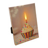 Recordable Message Birthday Cupcake Canvas with LED Candle Flame
