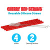 Red Licorice Twist Reusable Silicone Straws