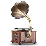 Retro Modern Gramophone Turntable With Copper Horn