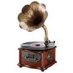 Retro Modern Gramophone Turntable With Copper Horn