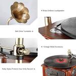 Retro Modern Gramophone Turntable With Copper Horn