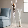Reversible Cinched Glass Floor Vase / Centerpiece