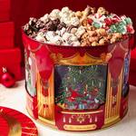 Rotating Musical Christmas Popcorn Tin - Plays the Sugar Plum Fairy
