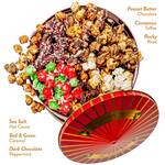 Rotating Musical Christmas Popcorn Tin - Plays the Sugar Plum Fairy