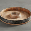 Rustic Barrel Top Chip and Dip Server