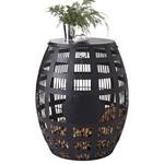 Rustic Metal Barrel Cork Catcher Side Table