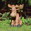 Rustic Moose Birdbath