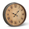 Rustic Wine Barrel Head Wall Clock