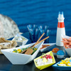Sagaform Paper Boat Serving Bowl with Teak Oar Utensils 