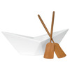 Sagaform Paper Boat Serving Bowl with Teak Oar Utensils 