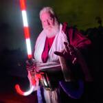 Santa Saber - Illuminated Double-Bladed Candy Cane Saber