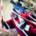Santa Saber - Illuminated Double-Bladed Candy Cane Saber