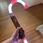 Santa Saber - Illuminated Double-Bladed Candy Cane Saber