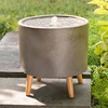 Sculptural Concrete Water Fountains with Built-In LED Lighting