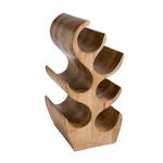 Sculptural Mango Wood 6-Bottle Wine Rack