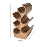 Sculptural Mango Wood 6-Bottle Wine Rack