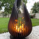 Sculptural Metal Teardrop Fire Pit