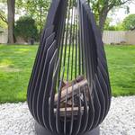 Sculptural Metal Teardrop Fire Pit