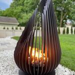 Sculptural Metal Teardrop Fire Pit