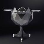 Sculptural Polyhedron Bar Cart