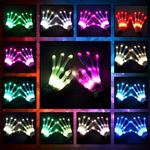 Skeletal LED Light Gloves - 12 Colors and 13 Color-Changing Modes