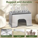 Sleek High-Sided Stainless Steel Cat Litter Box
