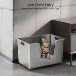 Sleek High-Sided Stainless Steel Cat Litter Box