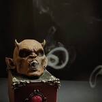Smoking Demon Head - Incense Burner, Smoke Ring Generator, and Oddity