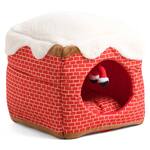 Snow-Capped Brick Chimney Cat Cave Bed