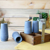 Soapstone Shooter Set With Rustic Ash Wood Serving Caddy