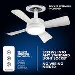 Socket Fan - Mini Screw-in Ceiling Fan and Light