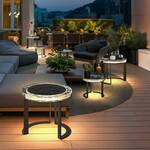 Solar LED-Illuminated Outdoor Side Table
