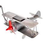 Solar-Powered Flying Biplane Garden Stake