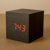 Sound-Activated Wooden Cube Clock