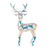 Sparkling Modern Angular Iridescent Reindeer and Snowman Statues