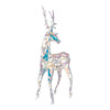 Sparkling Modern Angular Iridescent Reindeer and Snowman Statues