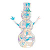 Sparkling Modern Angular Iridescent Reindeer and Snowman Statues