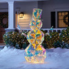 Sparkling Modern Angular Iridescent Reindeer and Snowman Statues