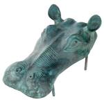 Spitting Hippo Head Solid Bronze Pond Statue