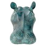 Spitting Hippo Head Solid Bronze Pond Statue