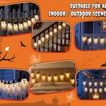 Spooky Bedsheet Ghost String Lights with Witch Hats