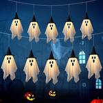 Spooky Bedsheet Ghost String Lights with Witch Hats