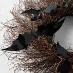 Spooky Black Bat Halloween Wreath