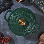 Spooky Enameled Cast Iron Dutch Oven with Green Snake Lid