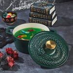 Spooky Enameled Cast Iron Dutch Oven with Green Snake Lid