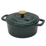 Spooky Enameled Cast Iron Dutch Oven with Green Snake Lid